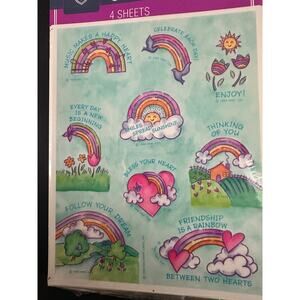 (3) VTG Stickers Ambassador Sticker Magic Flower Smiley Faces Rainbows